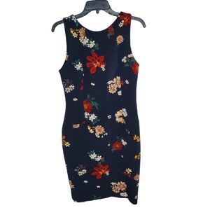 Zara Floral Midi Navy Blue Medium Dress #191